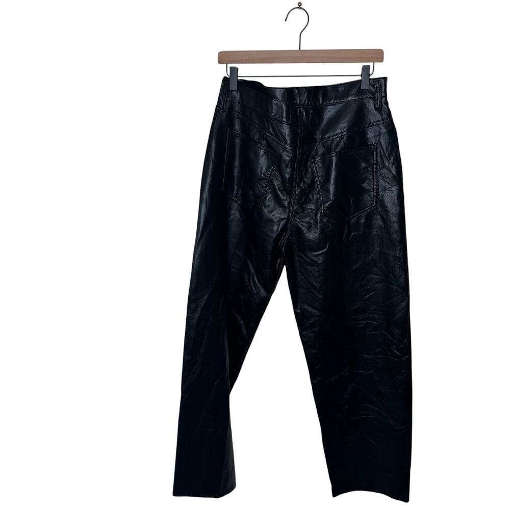 AGOLDE Broken Waistband Recylced Leather Pants Size 29 Black - Picture 3 of 9